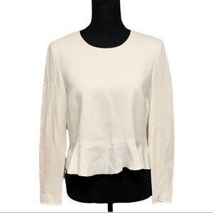 A.L.C. Ivory Ruffled Long Sleeve Top Size 4